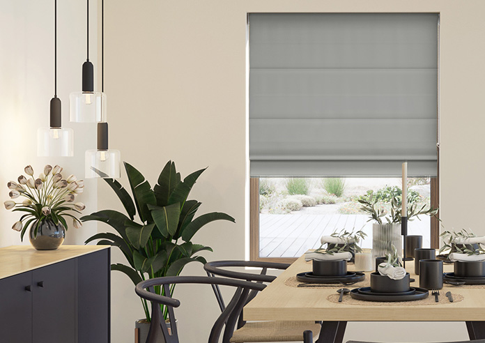 Knutsford, Heron Grey - Motorised Roman Blind - Image 3